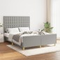 vidaXL Giroletto con Testiera Grigio Chiaro 140x190 cm in Tessuto vidaXL Giroletto con Testiera Grigio Chiaro 140x190 cm in Tessuto