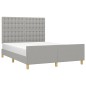 vidaXL Giroletto con Testiera Grigio Chiaro 140x190 cm in Tessuto vidaXL Giroletto con Testiera Grigio Chiaro 140x190 cm in Tessuto