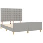 vidaXL Giroletto con Testiera Grigio Chiaro 140x190 cm in Tessuto vidaXL Giroletto con Testiera Grigio Chiaro 140x190 cm in Tessuto