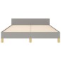 vidaXL Giroletto con Testiera Grigio Chiaro 140x190 cm in Tessuto vidaXL Giroletto con Testiera Grigio Chiaro 140x190 cm in Tessuto