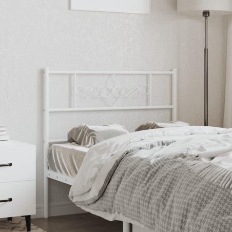 vidaXL Testiera in Metallo Bianco 75 cm