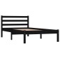 vidaXL Giroletto Nero in Legno Massello di Pino 90x190 cm Single vidaXL Giroletto Nero in Legno Massello di Pino 90x190 cm Single