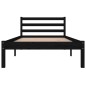 vidaXL Giroletto Nero in Legno Massello di Pino 90x190 cm Single vidaXL Giroletto Nero in Legno Massello di Pino 90x190 cm Single