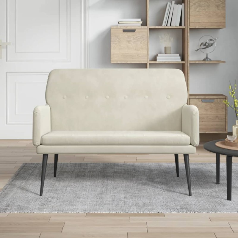 Panca Crema 108x79x79 cm in Velluto Panca Crema 108x79x79 cm in Velluto