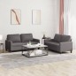 vidaXL Set di Divani 2 pz con Cuscini Grigio in Similpelle vidaXL Set di Divani 2 pz con Cuscini Grigio in Similpelle