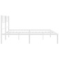 vidaXL Giroletto con Testiera Metallo Bianco 200x200 cm vidaXL Giroletto con Testiera Metallo Bianco 200x200 cm