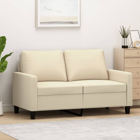 vidaXL Divano a 2 Posti Crema 120 cm in Tessuto