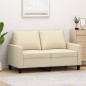 vidaXL Divano a 2 Posti Crema 120 cm in Tessuto vidaXL Divano a 2 Posti Crema 120 cm in Tessuto