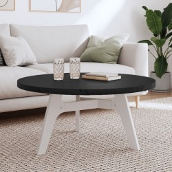 vidaXL Piano Tavolo Rotondo Nero Ø90x3 cm in Legno Massello di Pino