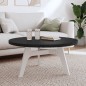 vidaXL Piano Tavolo Rotondo Nero Ø90x3 cm in Legno Massello di Pino
