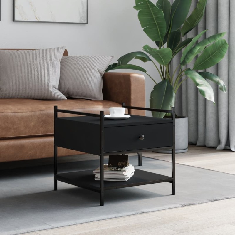 vidaXL Tavolino da Salotto Nero 50x50x50 cm in Legno Multistrato