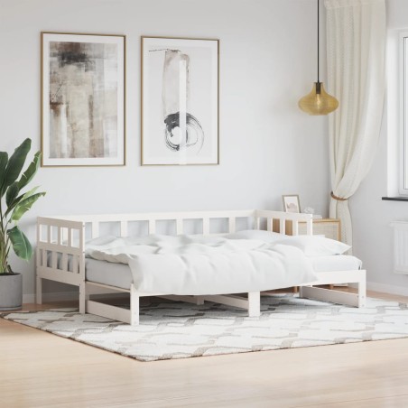vidaXL Divano Letto con Letto Estraibile Bianco 80x200cm Massello Pino