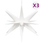 vidaXL Illuminazioni Stella Moravia con LED 3pz Pieghevoli Bianco 43cm