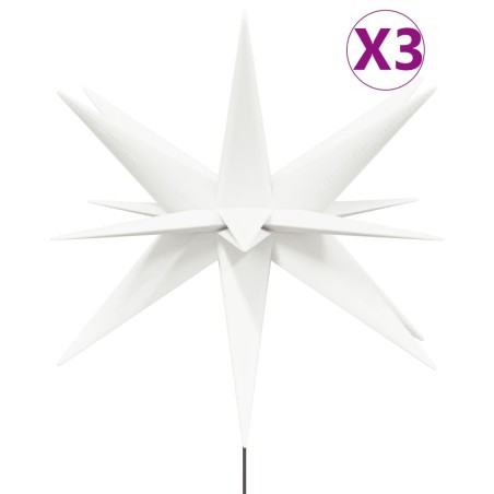 vidaXL Luci di Natale con Picchi e LED 3 pz Pieghevoli Bianche 57 cm