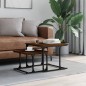 vidaXL Tavolini Impilabili 2 pz Rovere Marrone in Legno Multistrato vidaXL Tavolini Impilabili 2 pz Rovere Marrone in Legno Multistrato