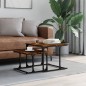 vidaXL Tavolini Impilabili 2 pz Rovere Fumo in Legno Multistrato