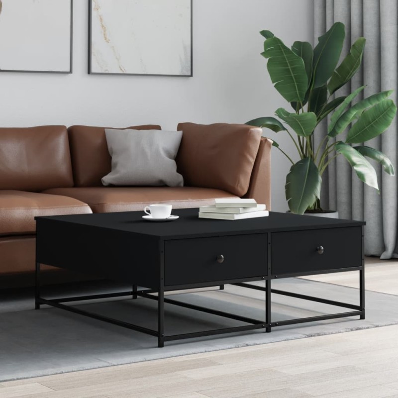 vidaXL Tavolino da Salotto Nero 100x99x40 cm in Legno Multistrato