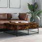 vidaXL Tavolino da Salotto Rovere Fumo 100x99x40 cm Legno Multistrato