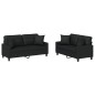 vidaXL Set di Divani 2 pz con Cuscini Nero in Similpelle vidaXL Set di Divani 2 pz con Cuscini Nero in Similpelle