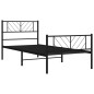 vidaXL Giroletto con Testiera e Pediera Metallo Nero 75x190 cm vidaXL Giroletto con Testiera e Pediera Metallo Nero 75x190 cm