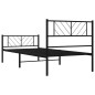 vidaXL Giroletto con Testiera e Pediera Metallo Nero 75x190 cm vidaXL Giroletto con Testiera e Pediera Metallo Nero 75x190 cm
