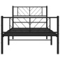 vidaXL Giroletto con Testiera e Pediera Metallo Nero 100x190 cm vidaXL Giroletto con Testiera e Pediera Metallo Nero 100x190 cm
