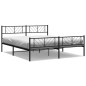 vidaXL Giroletto con Testiera e Pediera Metallo Nero 180x200 cm vidaXL Giroletto con Testiera e Pediera Metallo Nero 180x200 cm