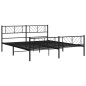 vidaXL Giroletto con Testiera e Pediera Metallo Nero 180x200 cm vidaXL Giroletto con Testiera e Pediera Metallo Nero 180x200 cm