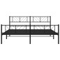 vidaXL Giroletto con Testiera e Pediera Metallo Nero 193x203 cm vidaXL Giroletto con Testiera e Pediera Metallo Nero 193x203 cm