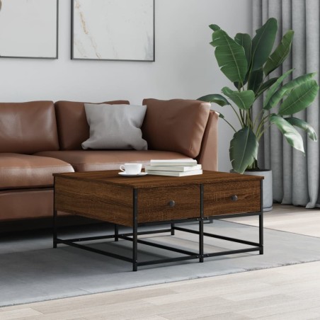 vidaXL Tavolino da Salotto Rovere Marrone 80x80x40cm Legno Multistrato