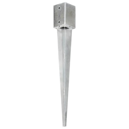 vidaXL Picchetti di Terra 12 pz Argento 9x9x75 cm in Acciaio Zincato