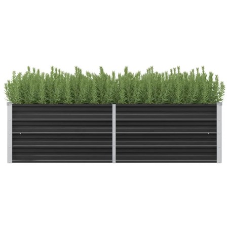 vidaXL Letto Rialzato Giardino Antracite 160x40x45 cm Acciaio Zincato