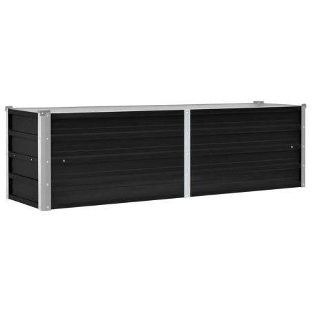 vidaXL Letto Rialzato Giardino Antracite 160x40x45 cm Acciaio Zincato