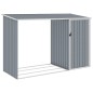 vidaXL Capanno per Legna Grigio 245x98x159 cm in Acciaio Zincato
