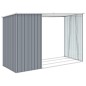 vidaXL Capanno per Legna Grigio 245x98x159 cm in Acciaio Zincato