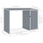 vidaXL Capanno per Legna Grigio 245x98x159 cm in Acciaio Zincato