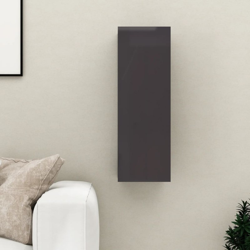 Mobile TV Grigio Lucido 30,5x30x90 cm in Truciolato Mobile TV Grigio Lucido 30,5x30x90 cm in Truciolato