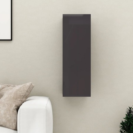 Mobile TV Grigio Lucido 30,5x30x90 cm in Truciolato