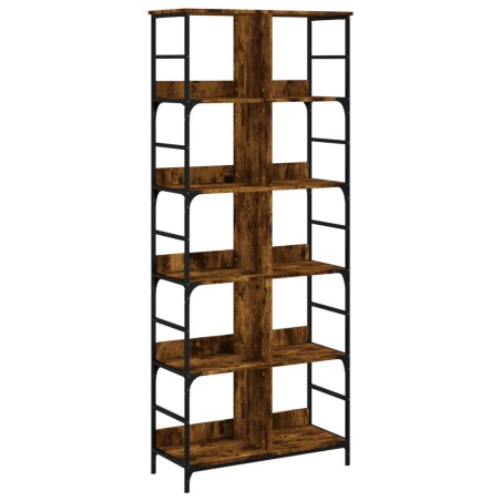 vidaXL Libreria Rovere Fumo 78,5x33x188,5 cm in Legno Multistrato