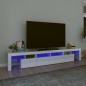 vidaXL Mobile Porta TV con Luci LED Bianco Lucido 230x36,5x40 cm vidaXL Mobile Porta TV con Luci LED Bianco Lucido 230x36,5x40 cm