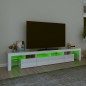 vidaXL Mobile Porta TV con Luci LED Bianco Lucido 230x36,5x40 cm vidaXL Mobile Porta TV con Luci LED Bianco Lucido 230x36,5x40 cm