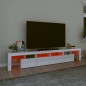 vidaXL Mobile Porta TV con Luci LED Bianco Lucido 230x36,5x40 cm vidaXL Mobile Porta TV con Luci LED Bianco Lucido 230x36,5x40 cm