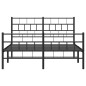 vidaXL Giroletto con Testiera e Pediera Metallo Nero 150x200 cm