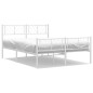 vidaXL Giroletto con Testiera e Pediera Metallo Bianco 150x200 cm vidaXL Giroletto con Testiera e Pediera Metallo Bianco 150x200 cm