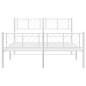 vidaXL Giroletto con Testiera e Pediera Metallo Bianco 150x200 cm vidaXL Giroletto con Testiera e Pediera Metallo Bianco 150x200 cm