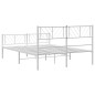 vidaXL Giroletto con Testiera e Pediera Metallo Bianco 150x200 cm vidaXL Giroletto con Testiera e Pediera Metallo Bianco 150x200 cm