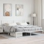 vidaXL Giroletto con Testiera Metallo Bianco 193x203 cm vidaXL Giroletto con Testiera Metallo Bianco 193x203 cm