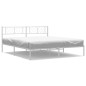 vidaXL Giroletto con Testiera Metallo Bianco 193x203 cm vidaXL Giroletto con Testiera Metallo Bianco 193x203 cm