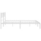vidaXL Giroletto con Testiera Metallo Bianco 193x203 cm vidaXL Giroletto con Testiera Metallo Bianco 193x203 cm