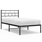 vidaXL Giroletto con Testiera in Metallo Nero 100x190 cm vidaXL Giroletto con Testiera in Metallo Nero 100x190 cm